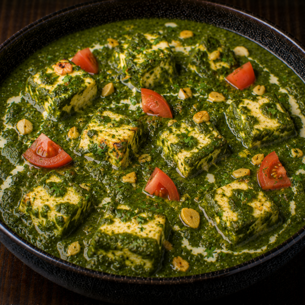 Garlic-Kissed Palak Paneer